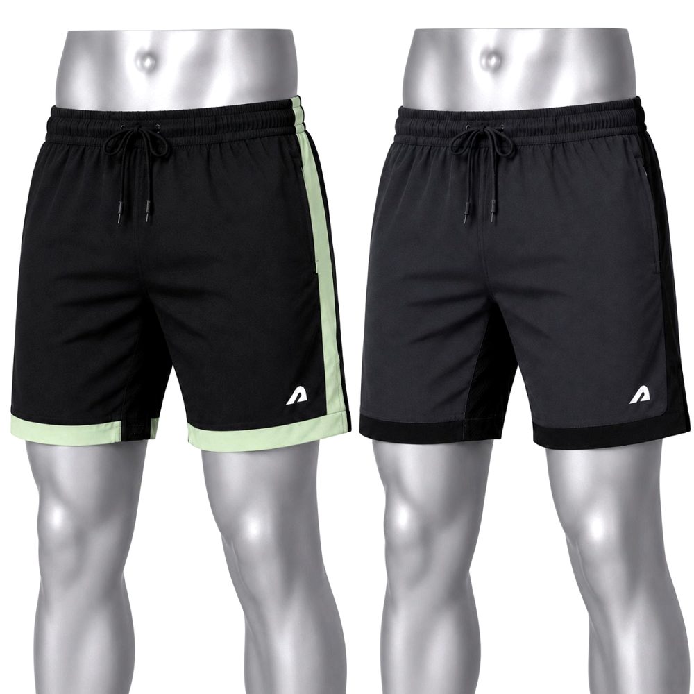 Boldfit Men’s Training Gym Shorts Combo Pack of 2 – Black & Grey