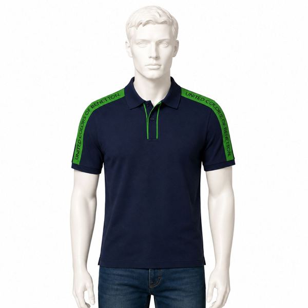 United Colors of Benetton Men’s Pintuck Style Polo T-Shirt
